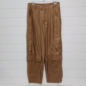 Malloni Women's 12/14 (IT 42) 100% Silk Barrel Style Wide Pants Made in Italy